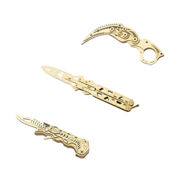 DIY Building Toys Wooden Knife Mechanical Model