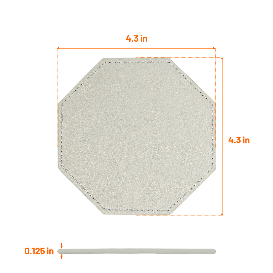 Leather Coasters - 4.3 Inch Diameter - (6pcs)