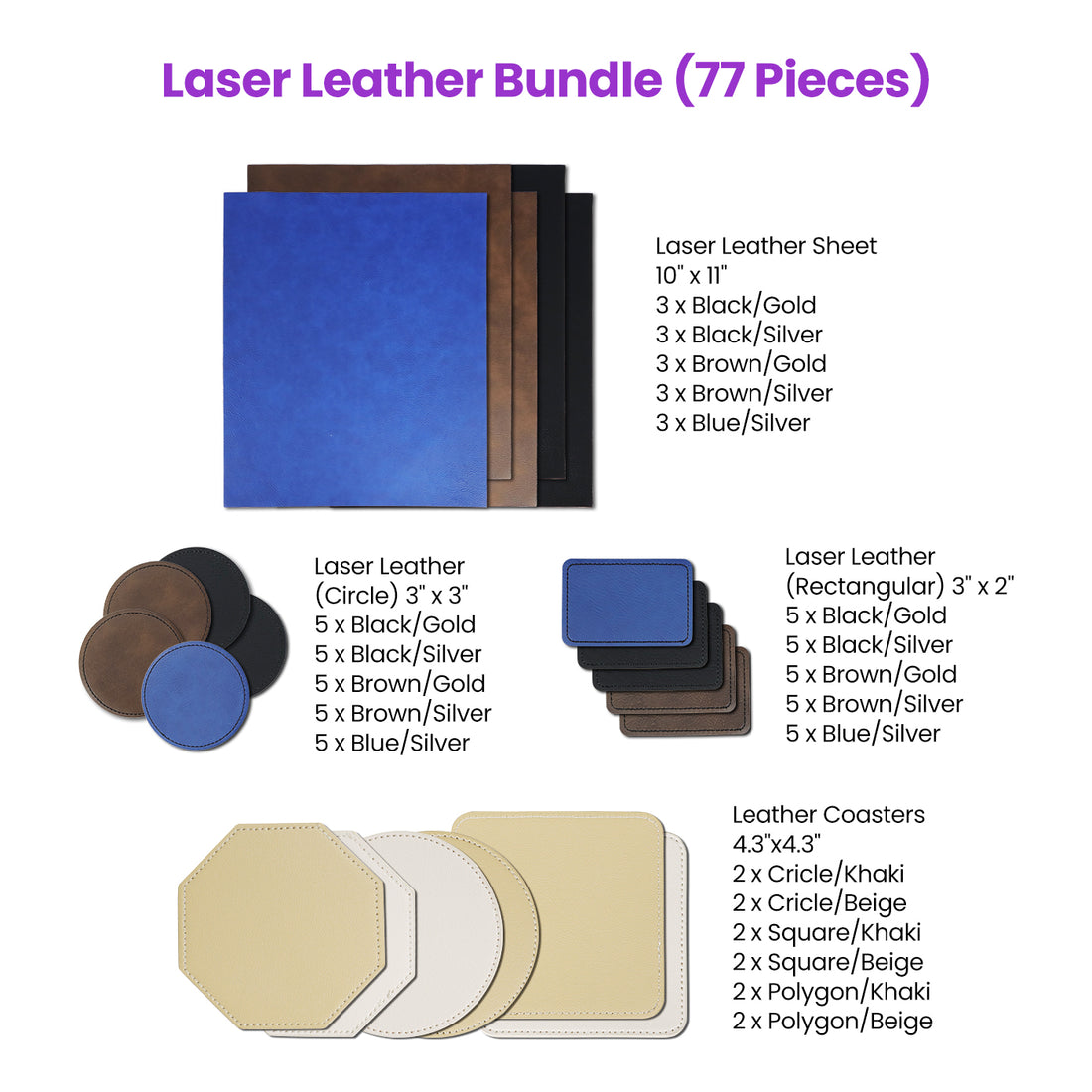 Laser Leather Bundle - (77pcs)